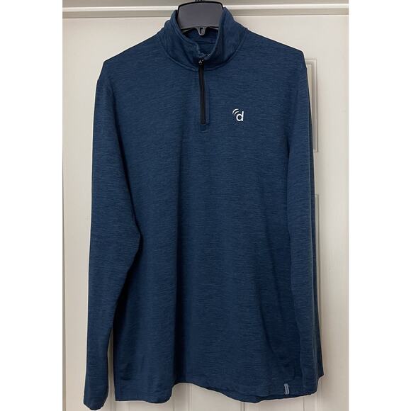 Marine Layer Pullover Mens XL Blue 1/4 Zip Weekend Sport Long Sleeve Chest Logo - Picture 3 of 11
